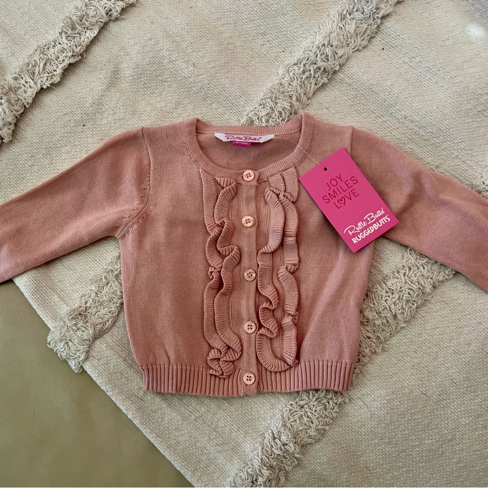 Ruffle Butts Pink Cardigan